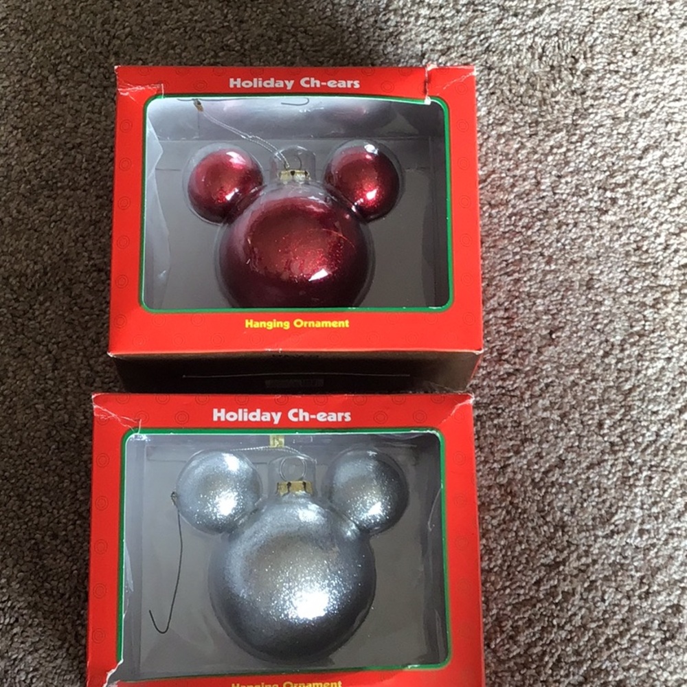 Enesco DISNEY MICKEY & CO GLITTER EARS HOLIDAY CH-EARS CHRISTMAS ORNAMENT SILVER